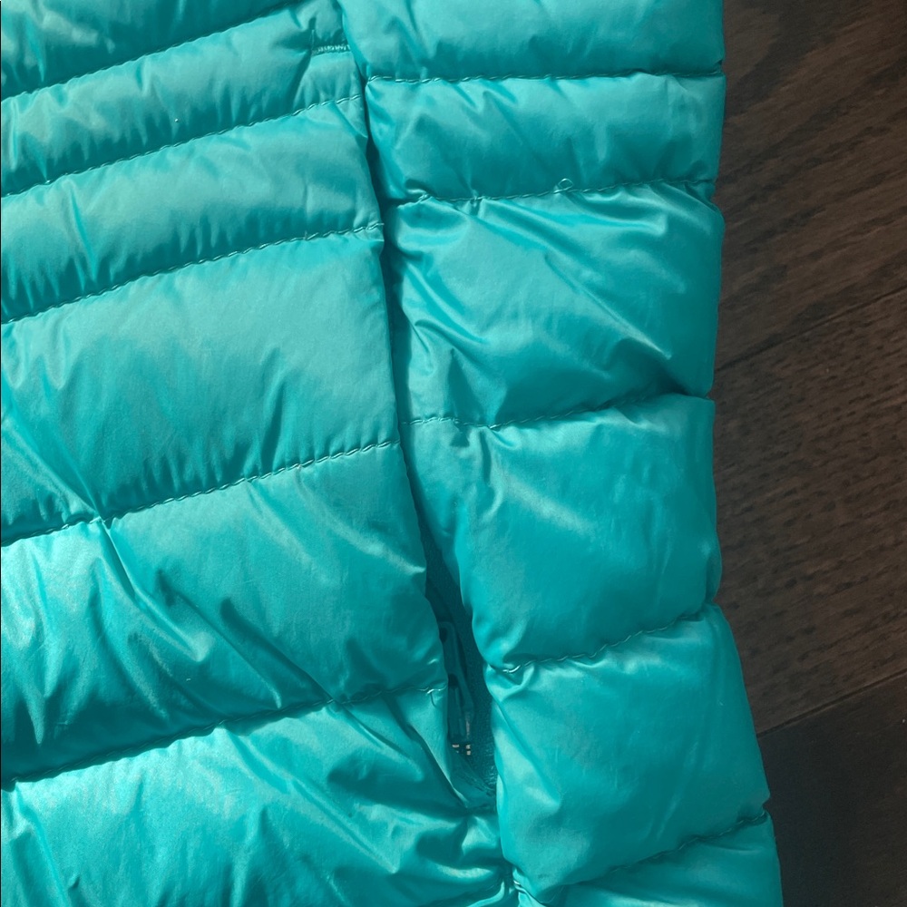 Lands' End Aqua Hooded Puffer Jacket - Picture 5 of 5